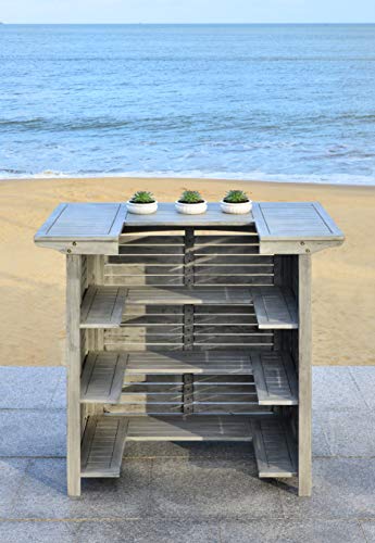 Safavieh Outdoor Living Collection Monterey Washed Bar Table, Grey #TOP6