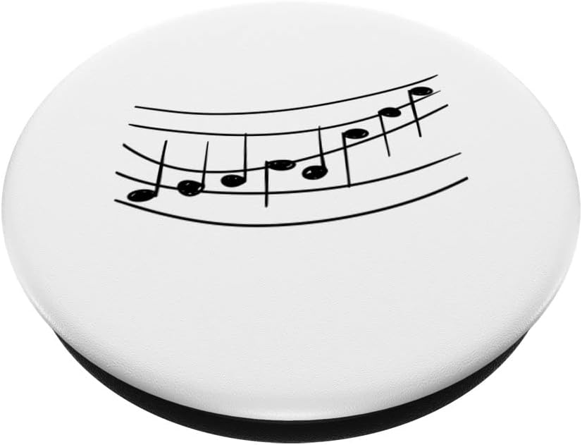 Classic Musical Music Sheet Music Notes PopSockets Swappable PopGrip, Black - Image 3