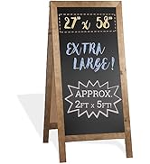 Ilyapa A-Frame Chalkboard Sidewalk Sign - 27 x 58 inches, Folding Standing Sandwich Sign – Sturdy...