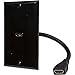 Buyer's Point HDMI Wall Plate with 6-Inch Pigtail Built-In Flexible Hi-Speed HDMI Cable with Ethernet, 2-Piece Decora, Single Outlet Port Insert, Perfect for Home Theater Systems and More (Black)