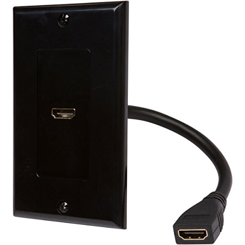 Buyers Point HDMI Wall Plate with 6-Inch Pigtail Built-In Flexible Hi-Speed HDMI Cable with Ethernet