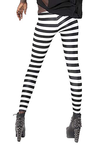 Image of QZUnique Leggings for Women, Halloween Full-Length Printed Legging Footless Elastic Yoga Pants, Regular and Plus Size
