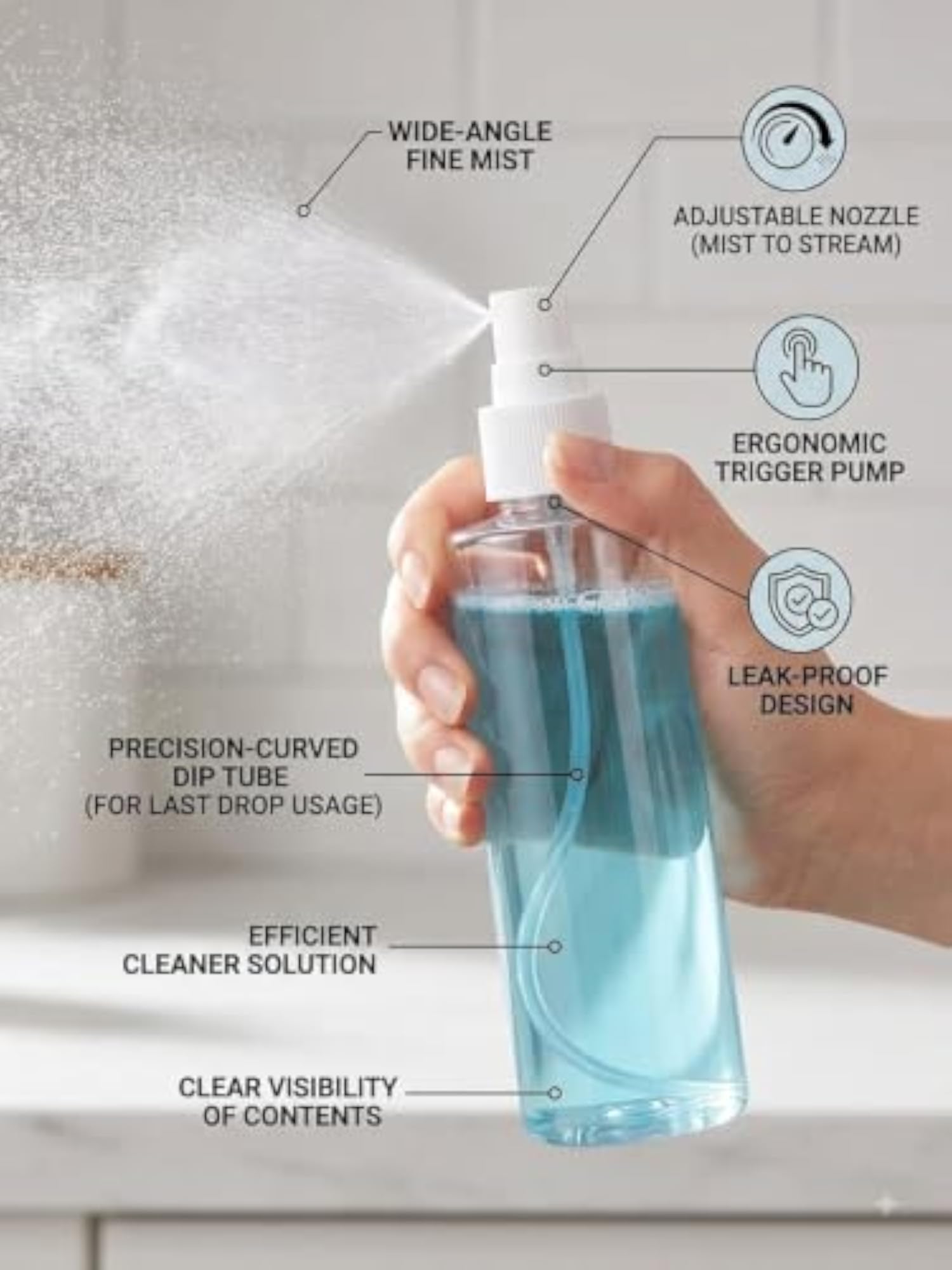 100ml Empty Refillable Spray Bottle, Pack of 2