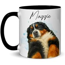 Personalized Dog Photo Watercolor Art Mug Unique Gift for Dog Mom, Dad & Pet Lovers Custom Pet Portrait With Name