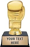 Crown Awards Boxing Trophies with Custom Engraving, 6' Personalized Gold Boxing Glove Trophy On Black Base 1 Pack Prime
