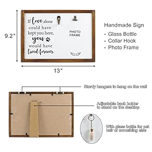 Dog Memorial Gifts for Loss of Dog/Cat-Pet Memorial Gifts,Dog Memorial Picture Frame,Loss of Dog Sympathy Gift,Dog Collar Keepsake Photo Sign,Dog Bereavement Remembrance Gift,14.2″x9.45″