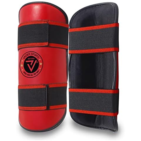V.Sports Red Shin Pads for Kickboxing Cover