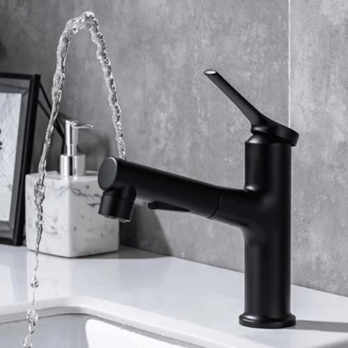 Grifo de baño en cascada con manguera extraíble para solucionar salpicaduras en lavabo 5