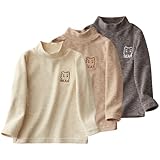 ✿ Sous-vêtements thermiques d'hiver pour enfants : le t-shirt à col roulé à manches longues en polaire est chaud, léger et doux et convient aux garçons et aux filles. Ce t-shirt thermique est un must dans la garde-robe d'hiver de votre enfant.