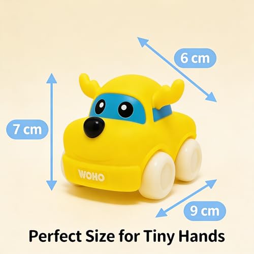 Image of Soft, Safe & Scented Reindeer for Toddlers 1-3-Yellow, BPA-Free, Chewsafe Vehicle, Sensory, Motor Skill Development, Food Grade Toy, Baby Car Toys 6-12 Months+, One-Piece Design Infant Toys