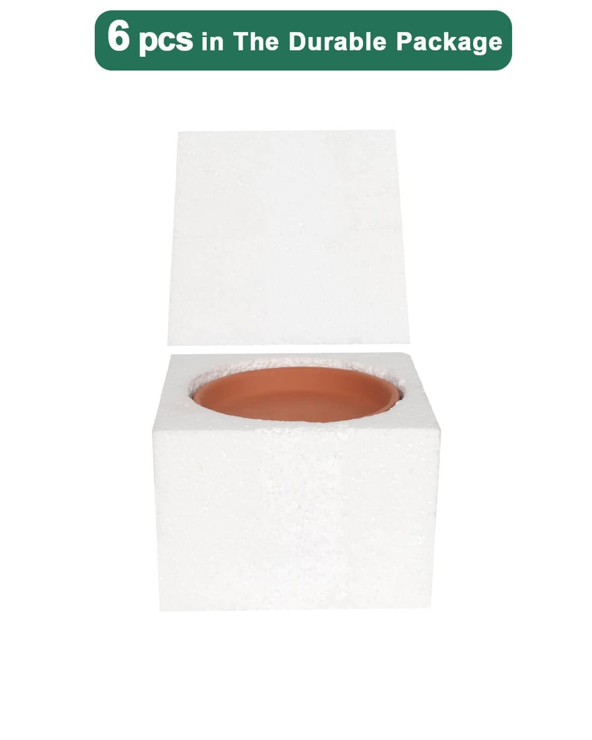 Mały spodek do roślin z terakoty – 6 szt. małych okrągłych spodków do doniczek na rośliny, małe gliniane tace na rośliny idealne na 10 cm, 12 cm, 12 cm, 12 cm, 12 cm, 12 cm, 12 cm, 12 cm, 12 cm, 12 cm doniczka na kwiaty z otworem drenażowym, idealna do we