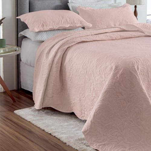 Cobre Leito Colcha Dupla Face Hipercal 400 Fios Ultra Macio (Coral, Queen)
