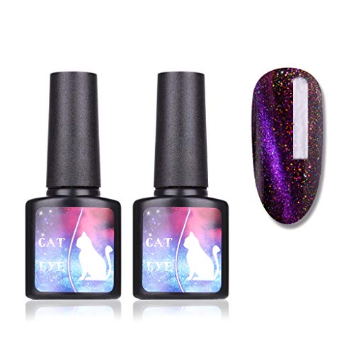 JHD 2PCS Star Cat's Eye Colle Nail Art et Nail Glue Set Nail Art Gel Vernis À Ongles Cover
