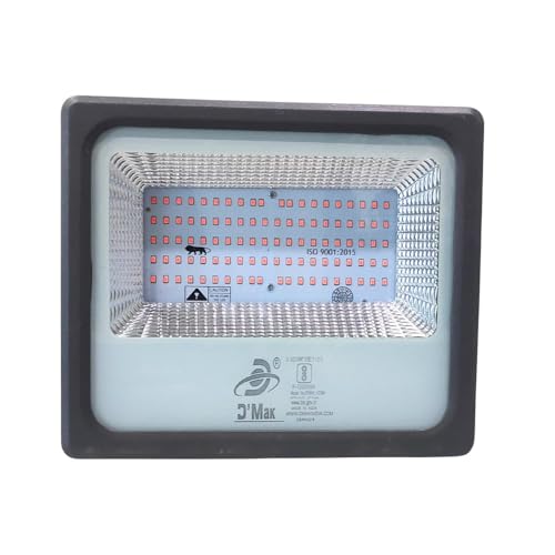 Image of D'Mak 100 Watt LED Flood Light Grey Body Down Chock Waterproof IP65 for Outdoor Purposes (2, Red)