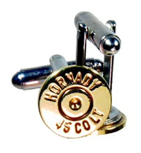 Mancuernas 45 Long Colt acabado en latón, par miniatura 3