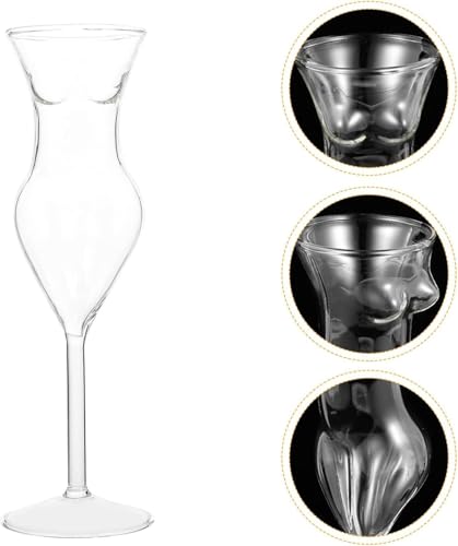 Image of Lady Shaped Wine Glass Set | Femme Figure Cocktail Glass Set - Bold & Sexy Designer Glassware 180 ml Set of (2)