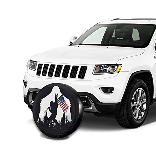 Image of Siski American Flag Camping Spare Tire Cover Wheel Protectors Weatherproof Universal for Trailer Rv SUV Truck Camper Travel(17 inch fits for tire Diameter 80-83cm /31.5-32.7in)
