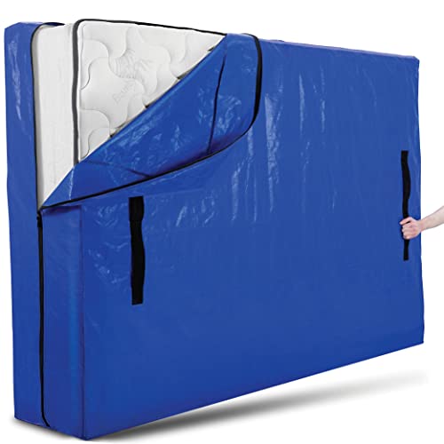 Super-Tough Mattress Bags For Moving With 8 Handles - King Size - Extra-Thick Mattress Bag- Mattress Storage Bag - Mattress Cover For Moving With Dual Zipper, Reusable Moving Mattress Bag Protector