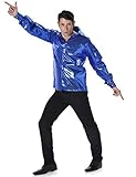 Camisa REDSUN - KARNIVAL COSTUMES Camisa Disco Lentejuelas Azules Hombre - XL