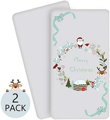 Designthology Ultra Soft Plush Microfleece Crib Sheets, 2 PCS Warm Chenille Toddler Sheet Set, Holy Dream for Christmas, 28 x 52in Fit Standard Crib/Toddler Mattress, Tailored Snug Fit