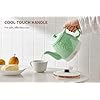 Toptier Electric Ceramic Tea Kettle, Boil Water Quickly and Easily, Detachable Swivel Base & Boil Dry Protection, Carefree Auto Shut Off, 1 L, Green Leaf