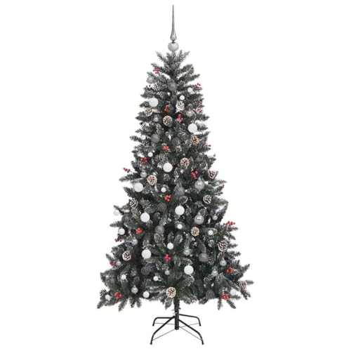 Árbol de Navidad artificial verde 210 cm que evita la caída de hojas en el suelo 6