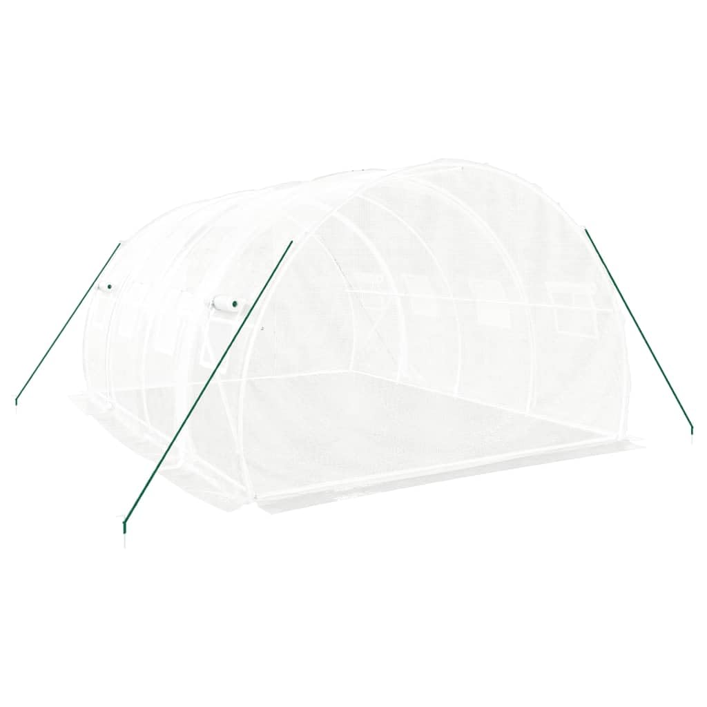 Invernadero con Estructura de Acero Blanco 12 m² 4x3x2 m Tunel Invernadero Huerto para Plantas con Paredes Laterales Enrollables, Impermeable