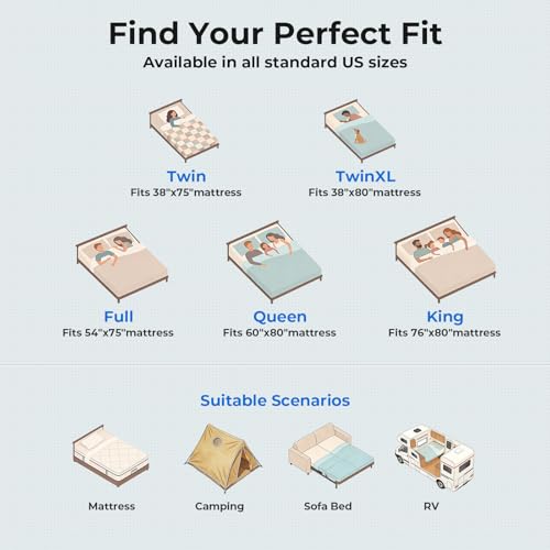 OhGeni 3 Inch Twin Size Memory Foam Mattress Topper Pad with Cover, Egg Crate Foam with Anti-Slip Base, Enhanced with Cooling Gel，Removable & Washable by OhGeni - Image 8