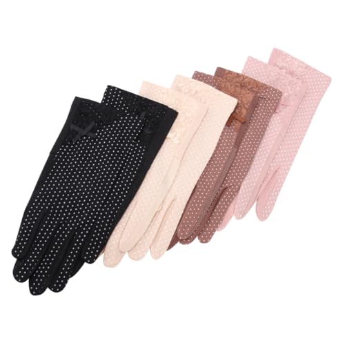 Veemoon Sun Gloves for Women 4 Pair Pack Thin Breathable Uv Protection Touchscreen Mittens for Summer Hiking Riding Fishing