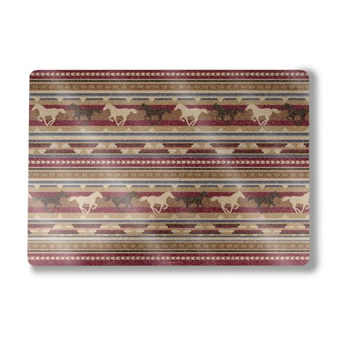 Glossy Glitter Laptop Skin Compatible with Surface Laptop 7 15" (2024) - Western Horses - Premium 3M Vinyl Protective Wrap Decal Cover - Easy to Apply | Crafted in The USA by MightySkins