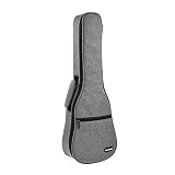 CLOUDMUSIC Ukulele Case 10mm Padded Ukulele Backpack Case Soprano Ukulele Case Grey (Soprano, Grey)