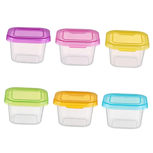 Hohopeti 蓋付き食品保存容器 6個パック 120ml 再利用可能ボックス ミニ食品ジャー 幼児用 フルーツ キャンディ サラダ 持ち運び可能 お手入れ簡単 PP素材