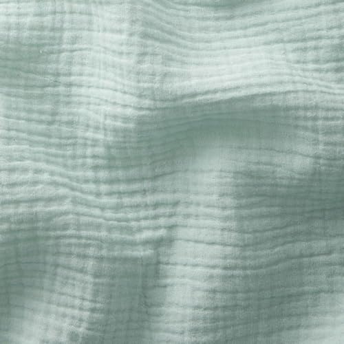 Tissus et Nappes Westeel - Double Plain Cotton Gauze - Per Metre - 24 Colors Chiffon Cotton Hydrophilic Fabric For Clothing & Home Linen Light & Soft (Light Mint)