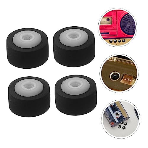 Veemoon 4pcs Pinch Roller for Tape Recorder Accessory for Car and Personal Stereo Wear-Resistant and Sturdy Replacement for Old Broken Parts