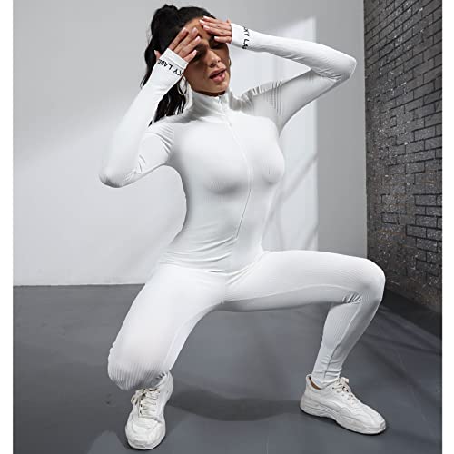 Ctu Womens Sexy Bodycon Black Jumpsuit Long Sleeve One Piece Outfits Printed High Neck Romper Clubwear #TOP1