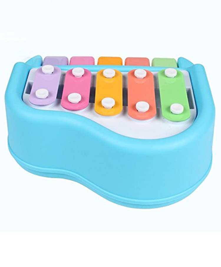Image of Storio 2 in 1 Piano Xylophone Premium Non Toxic, Non-Battery, 5 Key Scale Musical Instrument for Kids, Toddlers (Multicolor) (Pack of 2)