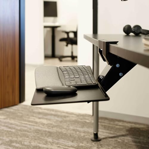 Ergotron – Neo-Flex Under Desk Keyboard Tray – Adjustable Height Ergonomic Slide Out Keyboard Arm Attachment for Desk