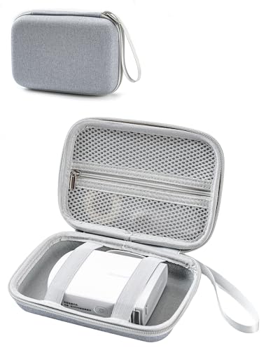 Protective Portable Label Printer Case，Lightweight Hard Storage for Label Makers Compatible with P21, D30, D11, E10, D110, Label Maker Machine Accessories Carrying Bag Grey (Box Only)