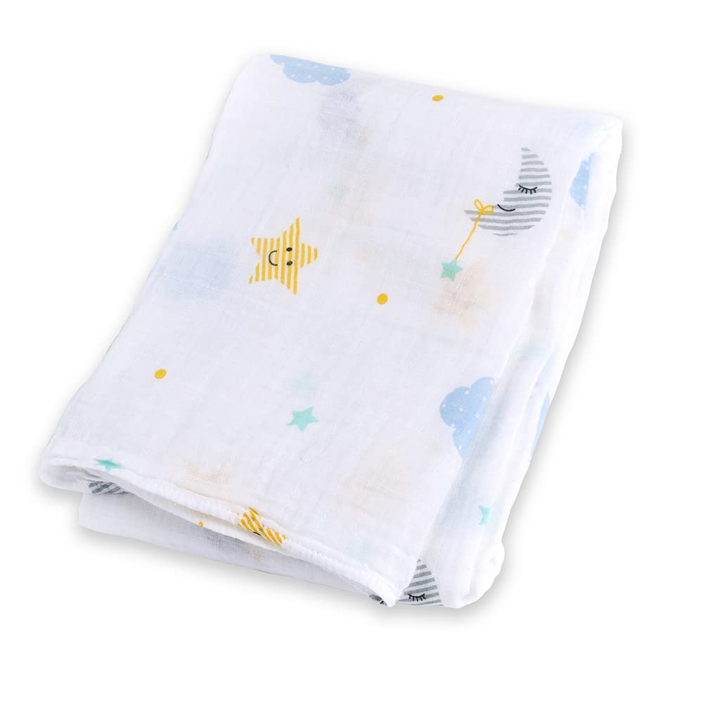 Lulujo Baby L2-LJ035 Copertina di Fasciare - Swaddling Blanket, 120 x120 cm, Multicolore (Mondo dei Sogni)