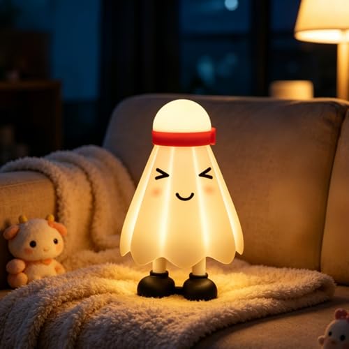 Image of Cute Badminton Night Lights for Children, Rechargeable Soft Light, Nursery Lights, Bedrooms, Desks, and Lovely Gifts for Boys and Girls
