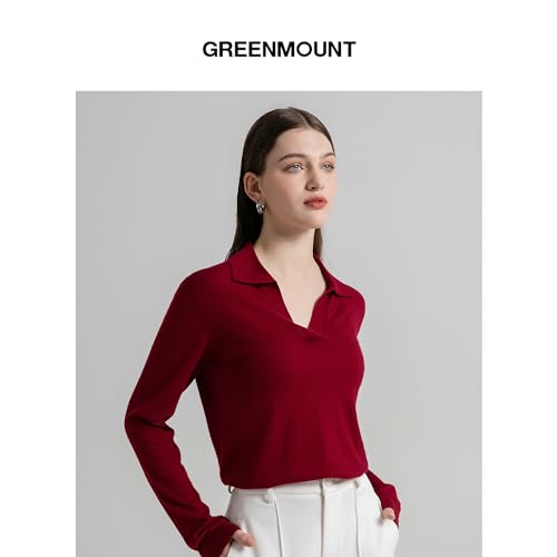 GreenMount Womens Super Lightweight Worsted Deep V-Polo Cashmere Sweater Pullover for Spring and Summer Keep 37.5 Warm2