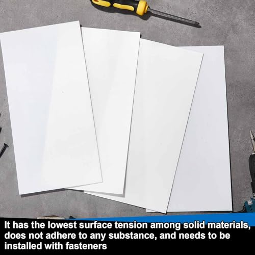 Image of Sasylvia 1 Pcs Virgin PTFE Sheet 12 x 6 Inch, 1 /16 inch Thick Industrial Plastic Board for Machining, Insulation, Gasket and Electrical Applications
