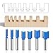 Boxonly 7 PCS Straight Cut Router Bit Set Milling Cutter Cutting 8mm Shank,6mm 8mm 10mm 12mm 14mm 18mm 20mm Cut Diameter Woodworking Straight Cutting Trimming Cutter Double Flute Grooving Bits