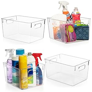 ClearSpace Plastic Storage Bins – Perfect Kitchen Organization or Pantry Storage – Fridge Organizer, Pantry Organization and Storage Bins, Cabinet Organizers