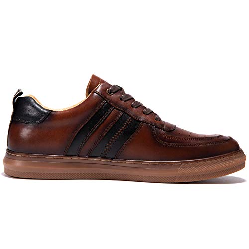 Image of Arkbird Casual Sneakers, Breathable Lace-Up Leather Walking Shoes Comfortable Fashion Sneakers for Men Daily Work