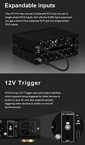 Image of KGUSS Topping A70Pro Fully Balanced Headphone Amplifier Preamp - 17000mWx2 Output Power, 2 Gain, R2R Relay Volume Control, Full Color Dispaly HiFi Audio Support Extensions(Silver)