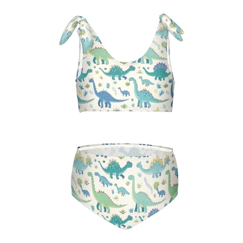 Wusikd Dinosaurs Girls Swimsuits Two Piece Turquoise Swimwear Bikini Set for for Girls Size 3T