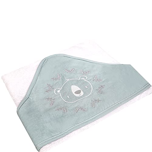 LOULOU BABY GIFTS - Toalla con capucha para bebé, 100 % bambú, regalo para recién nacidos, para recién nacidos, niñas y jóvenes, toallas de baño y capucha rosa y verde menta