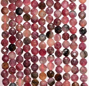 5MM Pink Tourmaline Gemstone Grade AA Micro Faceted Round Loose Beads 15" Crafting Key Chain Bracelet Necklace Jewelry Accessories Pendants