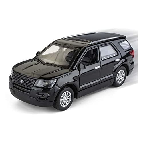 Toufie 1/36 For Ford Explorer Suv Model Alloytoy Car Simulation Sound And Light Pull Back Die Cast Toys Vehicle For Children Kids Gifts Alloy Car Model (Color : Black) #TOP1